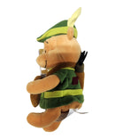 Robin Hood Pooh, Vintage Disney Plush, Green Feather, Winnie the Pooh, 9.5"