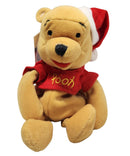 Santa Pooh, Vintage Disney Plush, Winnie the Pooh, 8"
