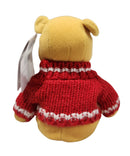 Snowflake Sweater Pooh, Vintage Disney Plush, Winnie the Pooh, 8"