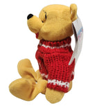Snowflake Sweater Pooh, Vintage Disney Plush, Winnie the Pooh, 8"