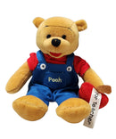 Pooh in Overalls, Vintage Disney Plush, Winnie the Pooh, 9"
