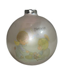 Precious Moments Ornament E-1466, Silent Knight- Knight and Angel, Glass Ball