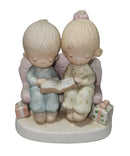 Precious Moments Figurine E-2013, Unto Us a Child is Born- Boy and Girl Reading a Book