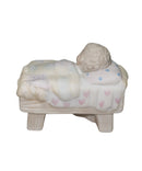 Precious Moments Figurine E-5619, Come Let us Adore Him- Baby Jesus in Manger