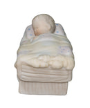 Precious Moments Figurine E-5619, Come Let us Adore Him- Baby Jesus in Manger
