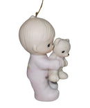 Precious Moments Ornament E-5631, Baby's First Christmas- Girl Holding Teddy Bear