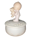 Precious Moments Trinket Box E-9280, Jesus Loves Me Boy with Teddy Bear
