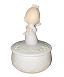 Precious Moments Trinket Box E-9281, Jesus Loves Me Girl with Bunny