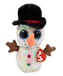 Ty Flippables Sequin Plush - Melty the Snowman, Glitter Eyes, Christmas, Winter