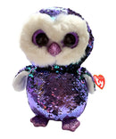 Ty Flippables Sequin Plush - Moonlight the Purple Owl, Medium (9")