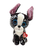 Ty Flippables Sequin Plush - Portia the Boston terrier, Medium (11")