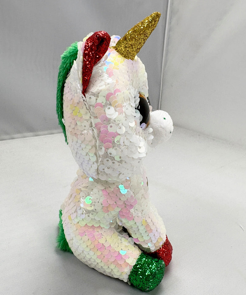 Ty Flippables Sequin Plush - Stardust the Unicorn, Glitter Eyes, Christmas