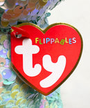 Ty Flippables Sequin Plush - Stuart the Blue Elephant, Medium (10")