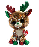 Ty Flippables Sequin Plush - Tegan the Christmas Reindeer, Medium (11")