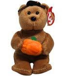 Ty Halloweenie Beanies - Hocus the Bear With a Pumpkin