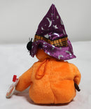 Ty Halloweenie Beanies - Pocus the Orange Witch Bear
