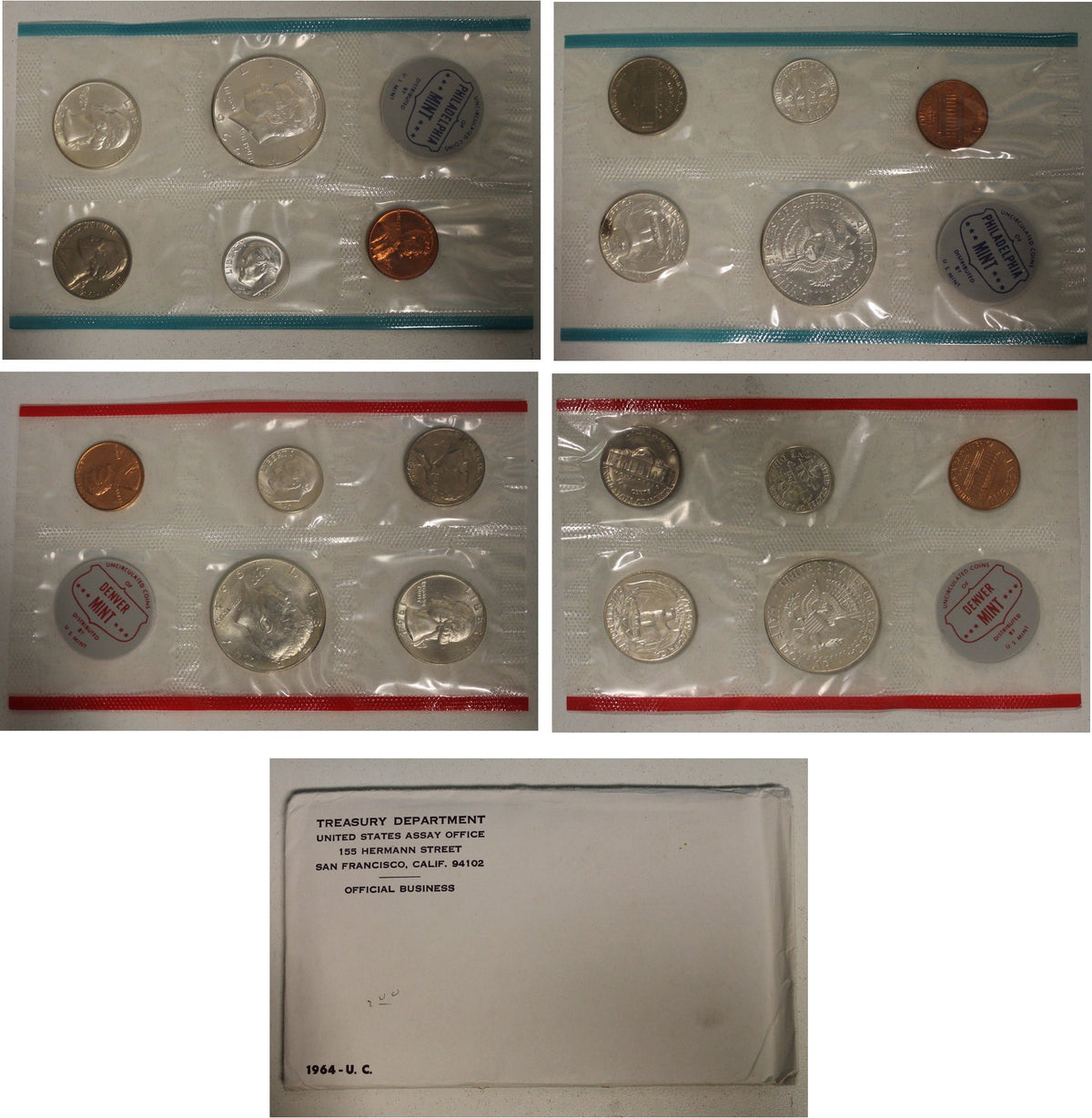 u*t様 united states mint set 1964 アメリカ合衆国 1964–P US MINT COIN SET 90% SILVER, UNCIRCULATED, CASE +