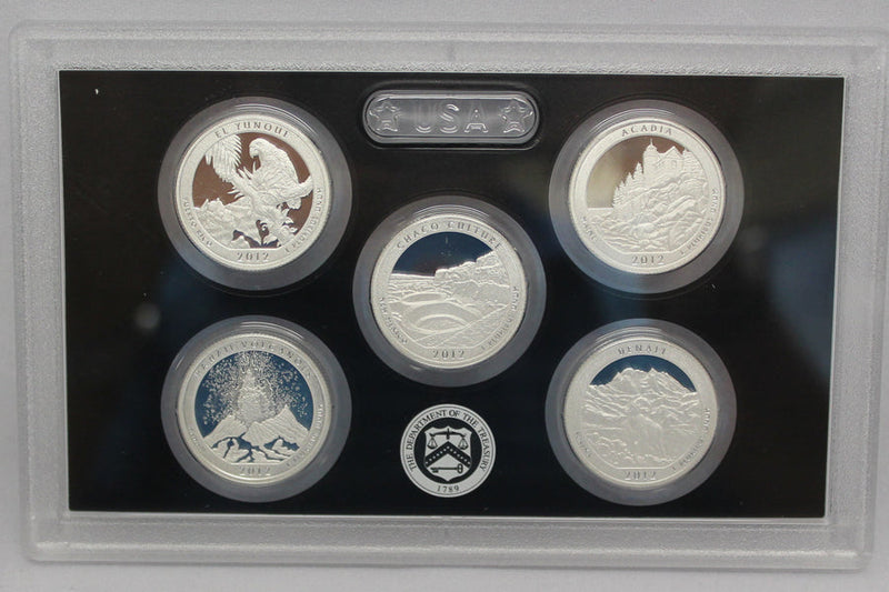 2012 Proof Silver ATB Quarter Set Gem Cameo No Box/COA