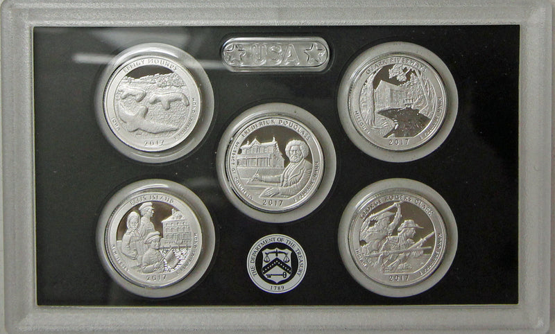 2017 Proof Silver ATB Quarter Set Gem Cameo No Box/COA