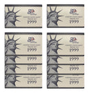 1999 Proof set 10 Pack CN-Clad Kennedy Half dollar  State Hood Quarters - (OGP) 90 coins