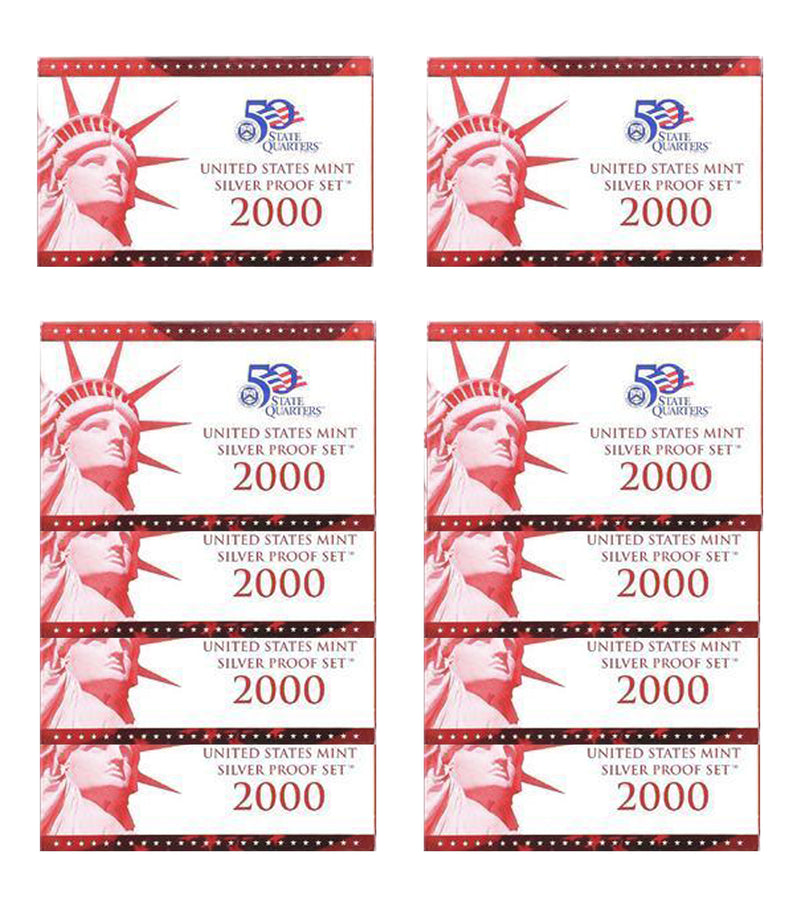 2000 Silver Proof set 10 Pack Kennedy, State quarters - (OGP) 100 coins
