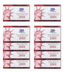 2001 Silver Proof set 10 Pack Kennedy, State quarters - (OGP) 100 coins