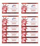 2005 Silver Proof set 10 Pack Kennedy, State quarters - (OGP) 110 coins