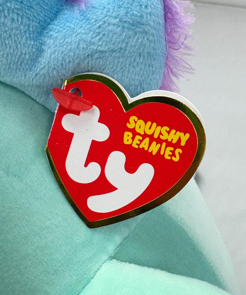 Ty Squish-a-Boo (Squishy Beanies) - Charlie the Blue Axolotl, Medium (9")