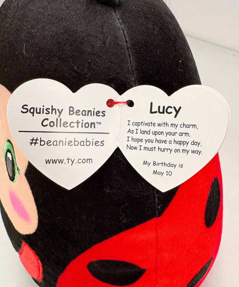 Ty Squish-a-Boo (Squishy Beanies) - Lucy the Ladybug, Medium (9")
