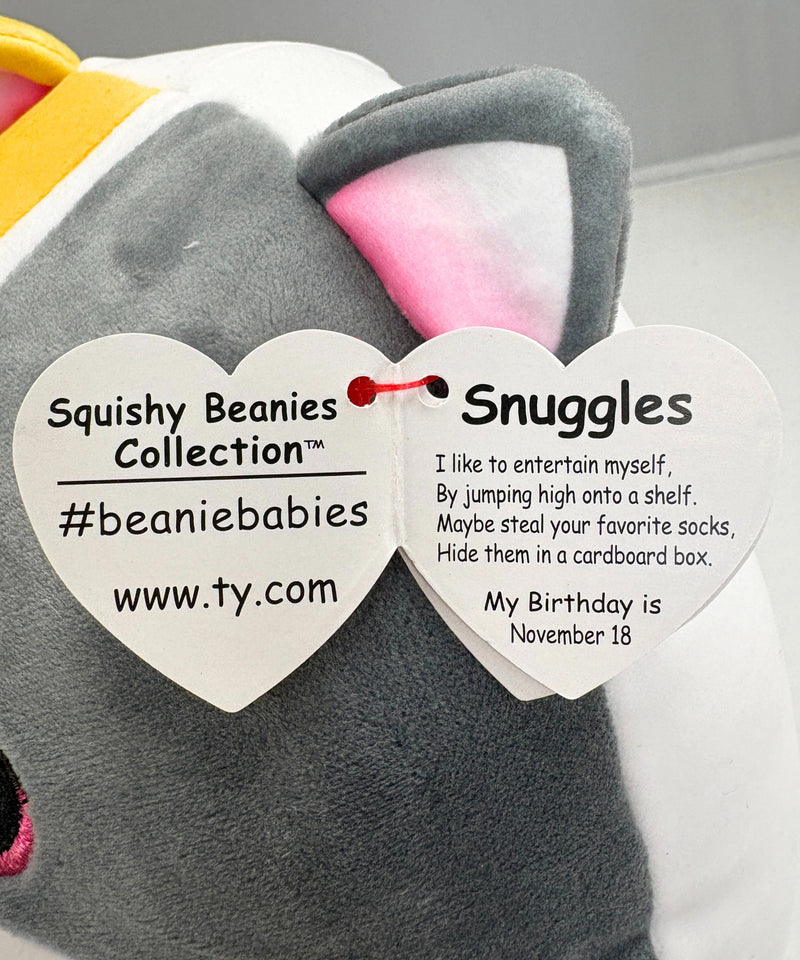 Ty Squish-a-Boo (Squishy Beanies) - Snuggles the Cat, Medium (9")
