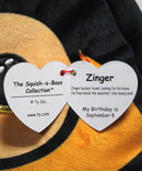 Ty Squish-a-Boo- Zinger the Bumblebee, Medium, Solid Eyes