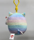 Ty Squish-a-Boos (Plastic Key Clip) - Heather the Pastel Striped Cat