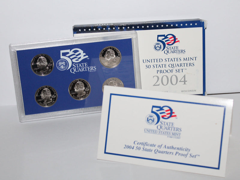 2004 State Quarter Proof Set CN-Clad (OGP) 5 coins