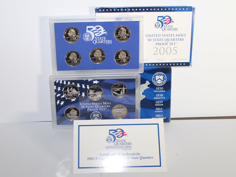 2005 State Quarter Proof Set CN-Clad (OGP) 5 coins