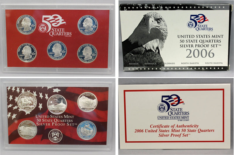 2006 State Quarter Proof Set 90% Silver (OGP) 5 coins