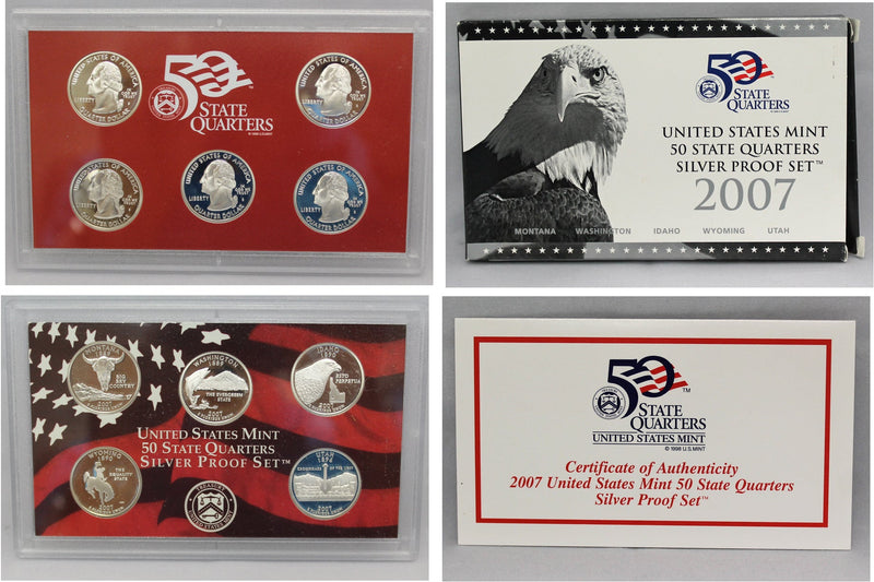 2007 State Quarter Proof Set 90% Silver (OGP) 5 coins