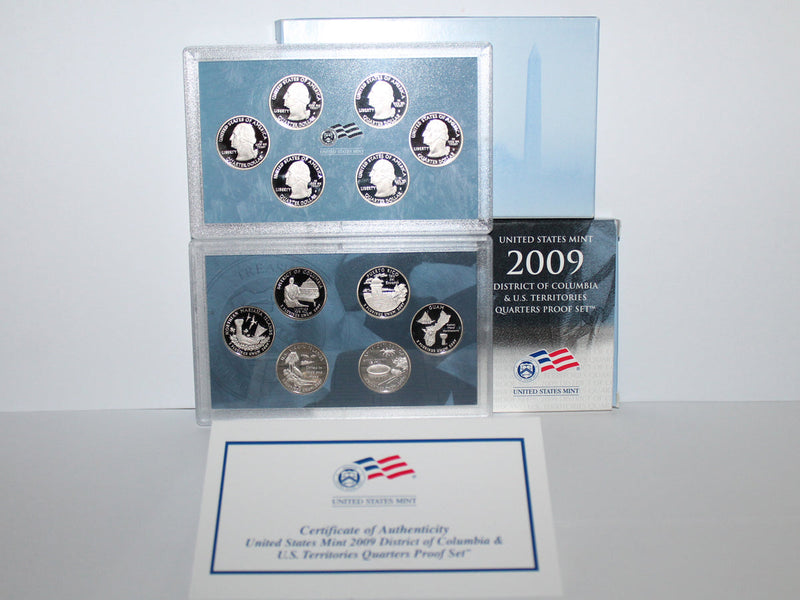 2009 DC & Territory Quarter Proof Set CN-Clad (OGP) 6 coins