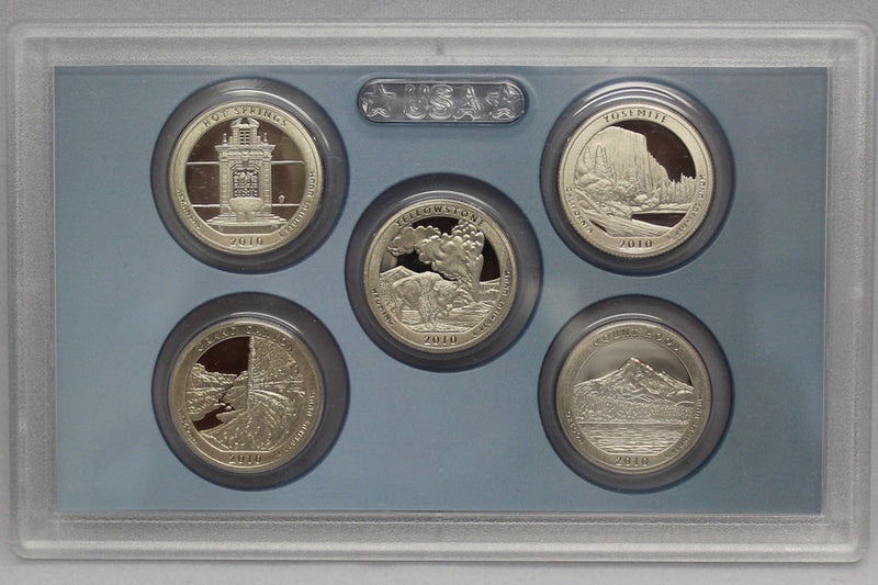 2010 America the Beautiful Quarter Proof Set CN-Clad (OGP) 5 coins