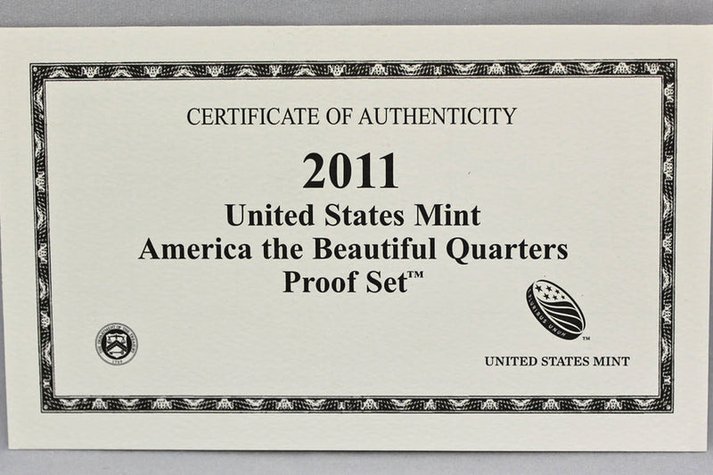 2011 America the Beautiful Quarter Proof Set CN-Clad (OGP) 5 coins