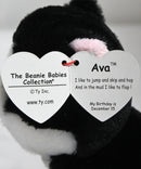 Beanie Babies- Ava the Tuxedo Cat, Glitter Eyes