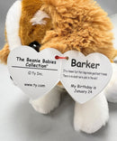 Ty Beanie Baby - Barker the Spaniel Dog, Glitter Eyes