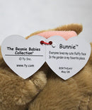 Ty Beanie Baby - Bunnie the Tan Bunny, Solid Eyes