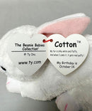 Ty Beanie Baby - Cotton the White Bunny, (3")