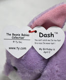 Ty Beanie Baby - Dash the Purple Bunny, Solid Eyes