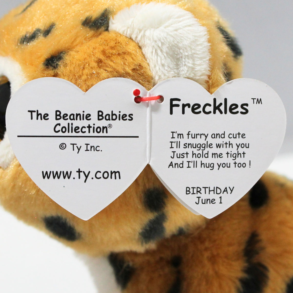 Ty Beanie Baby - Freckles the Leopard, Glitter Eyes