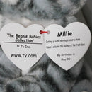 Ty Beanie Baby - Millie the Grey Tabby Cat, Glitter Eyes