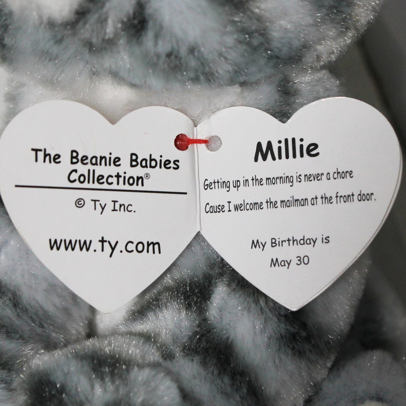 Ty Beanie Baby - Millie the Grey Tabby Cat, Glitter Eyes