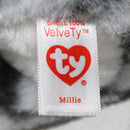 Ty Beanie Baby - Millie the Grey Tabby Cat, Glitter Eyes