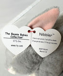 Ty Beanie Baby - Nibbler the Gray Bunny, (3")