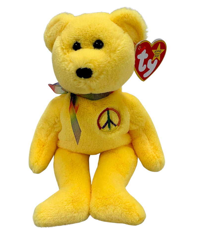 Ty Beanie Baby - Peace II the Teddy Yellow Bear, 30th Anniversary